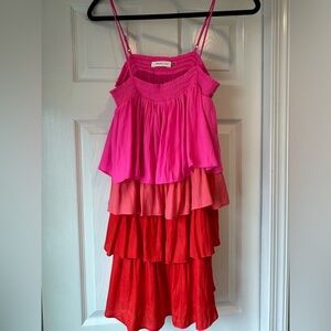 Pink Ruffle Tiered Dress